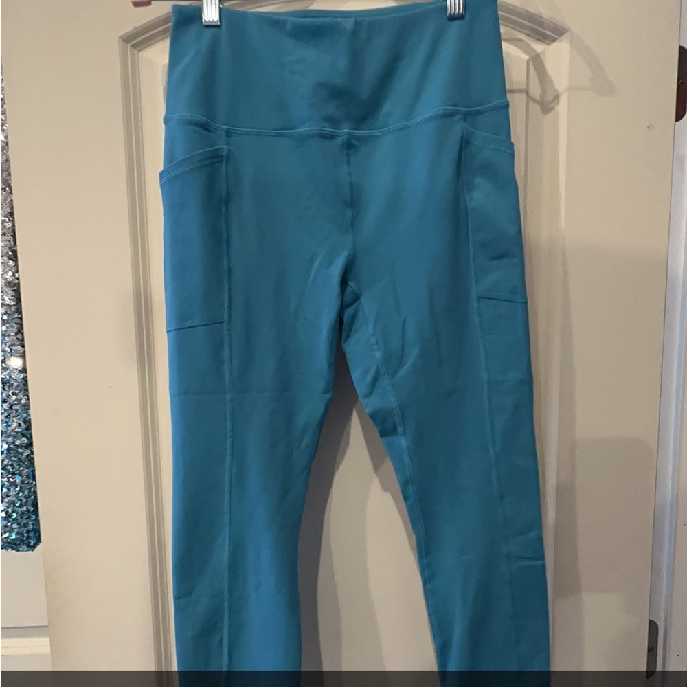 RBX Cropped Leggings, Size Medium, Light Blue